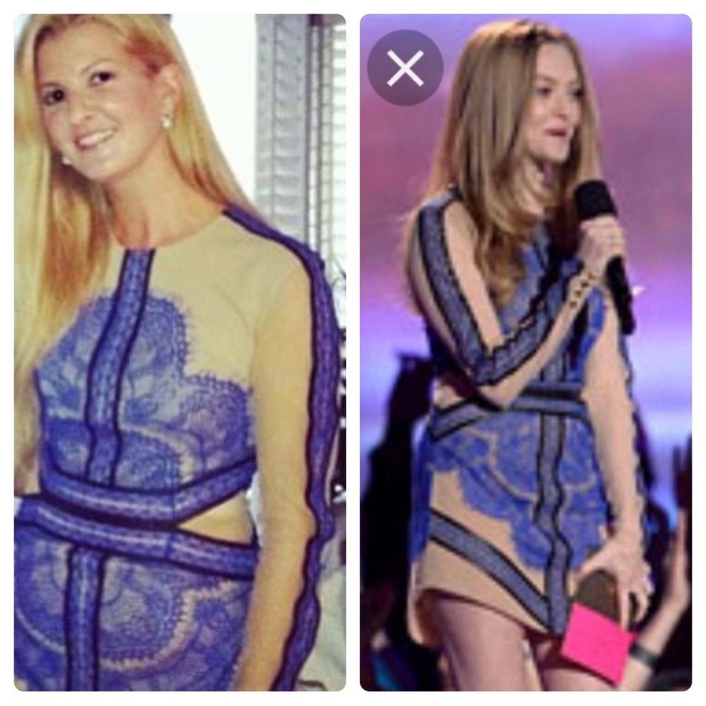 Three floor China blue dress!Two buttons on sleeve came off.I have extra button.